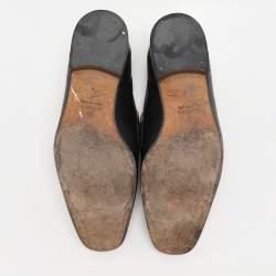 Gucci Black Leather Horsebit Loafers Size 42