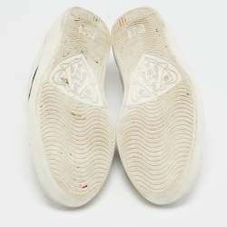 Gucci White Leather Ace Web Lace Up Sneakers Size 44.5