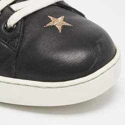 Gucci Black Leather Bee Ace Low Top Sneakers Size 44.5
