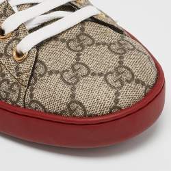 Gucci Beige/Brown GG Supreme Canvas Web Ace Sneakers Size 43