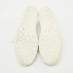 Gucci White Leather Bee Embroidered Ace Web Low Top Sneakers Size 45.5