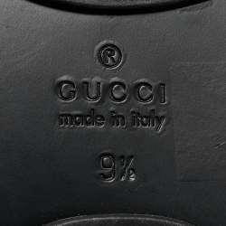 Gucci Black Leather GG Web Thong Flat Slides Size 43.5