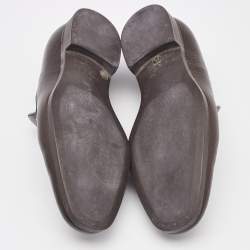 Gucci Brown Leather Slip On Loafers Size 40.5