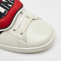 Gucci White Leather Ace Blind For Love Patch Low Top Sneakers Size 43