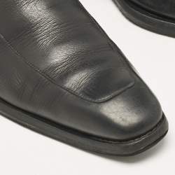 Gucci Black Leather Interlocking G Loafers Size 42