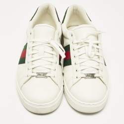 Gucci White Leather Web Ace Sneakers Size 43.5