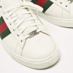 Gucci White Leather Web Ace Sneakers Size 43.5