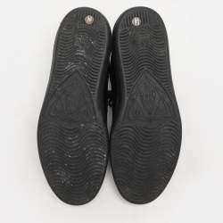 Gucci Black Perforated GG Embossed Leather Ace Low Top Sneakers Size 42