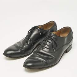 Gucci Black Leather Double G Oxfords Size 43