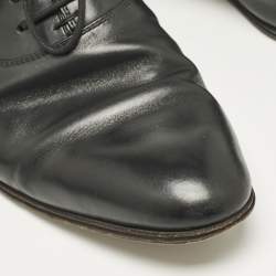 Gucci Black Leather Double G Oxfords Size 43