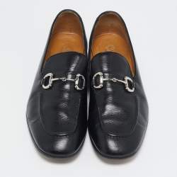 Pre Owned Gucci Black Leather Horsebit Donnie Loafers Size 43