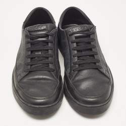 Gucci Black GG Supreme Canvas and Leather Low Top Sneakers Size 40.5