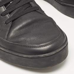 Gucci Black GG Supreme Canvas and Leather Low Top Sneakers Size 40.5