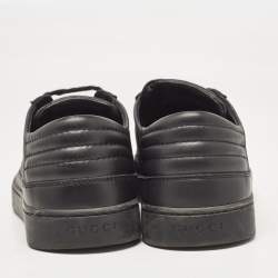 Gucci Black GG Supreme Canvas and Leather Low Top Sneakers Size 40.5