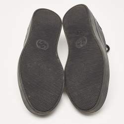 Gucci Black GG Supreme Canvas and Leather Low Top Sneakers Size 40.5