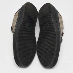 Gucci Black/Beige Leather and GG Supreme Canvas Low Top Sneakers Size 41