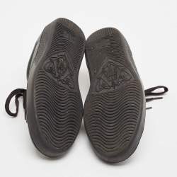 Gucci Black Leather and Python Embossed Leather Ace Low Top Sneakers Size 38.5