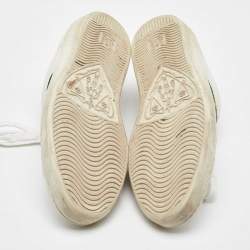 Gucci White Leather Embroidered Bee Web Ace Low Top Sneakers Size 42