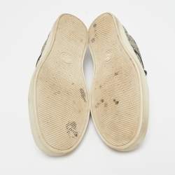Gucci Black/Beige GG Supreme Canvas Tiger Print Slip On Sneakers Size 43
