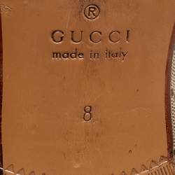 Pre Owned Gucci Beige/Brown GG Canvas and Leather Paride Loafers Size 42