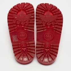 Pre Owned Gucci x Adidas Red Rubber Adilette Pool Slides Size 42