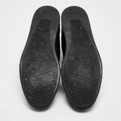 Pre Owned Gucci Black Guccissima Leather Web High Top Sneakers Size 44