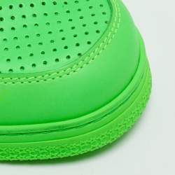Gucci Neon Green Perforated Leather Coda High Top Sneakers Size 42.5