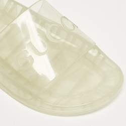 Gucci Transparent Rubber Logo Slide Sandals Size 44