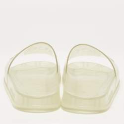 Gucci Transparent Rubber Logo Slide Sandals Size 44