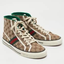 Gucci Beige/Ebony GG Canvas Tennis 1977 Sneakers Size 43