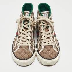 Gucci Beige/Ebony GG Canvas Tennis 1977 Sneakers Size 43