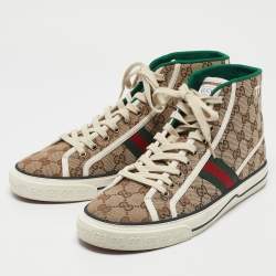 Gucci Beige/Ebony GG Canvas Tennis 1977 Sneakers Size 43