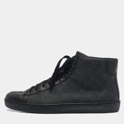 Gucci Black GG Supreme Canvas and Leather Brooklyn Sneakers Size 44