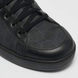Gucci Black GG Supreme Canvas and Leather Brooklyn Sneakers Size 44