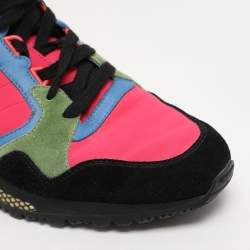 Gucci Multicolor Canvas and Suede Low Top Sneakers Size 41