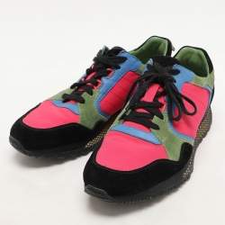 Gucci Multicolor Canvas and Suede Low Top Sneakers Size 41