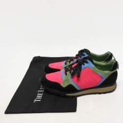 Gucci Multicolor Canvas and Suede Low Top Sneakers Size 41
