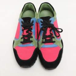 Gucci Multicolor Canvas and Suede Low Top Sneakers Size 41