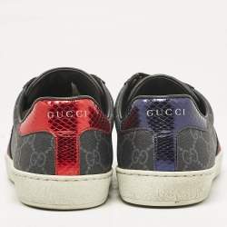 Gucci Black GG Supreme Canvas Web Ace Sneakers Size 39.5