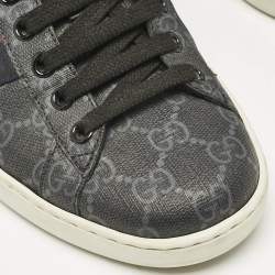 Gucci Black GG Supreme Canvas Web Ace Sneakers Size 39.5