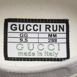 Gucci White Knit Fabric Run Sneakers Size 43.5