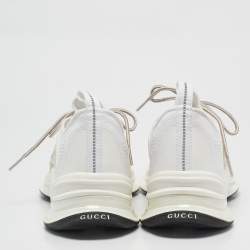 Gucci White Knit Fabric Run Sneakers Size 43.5