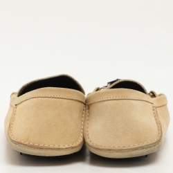 Gucci Yellow Suede Horsebit Slip On Loafers Size 42.5