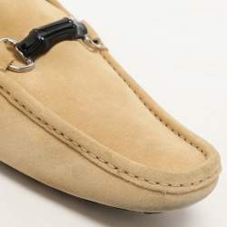 Gucci Yellow Suede Horsebit Slip On Loafers Size 42.5