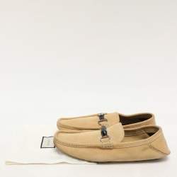 Gucci Yellow Suede Horsebit Slip On Loafers Size 42.5