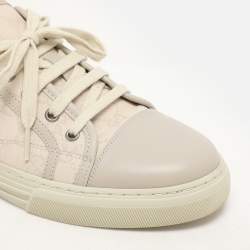 Gucci Grey GG Canvas and Leather Low Top Sneakers Size 42