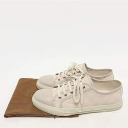 Gucci Grey GG Canvas and Leather Low Top Sneakers Size 42