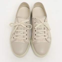 Gucci Grey GG Canvas and Leather Low Top Sneakers Size 42