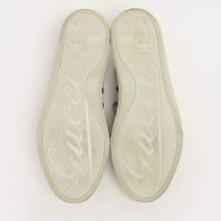 Gucci Grey GG Canvas and Leather Low Top Sneakers Size 42
