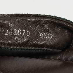 Gucci Dark Brown Web Canvas and Guccissima Leather Thong Flats Size 43.5
